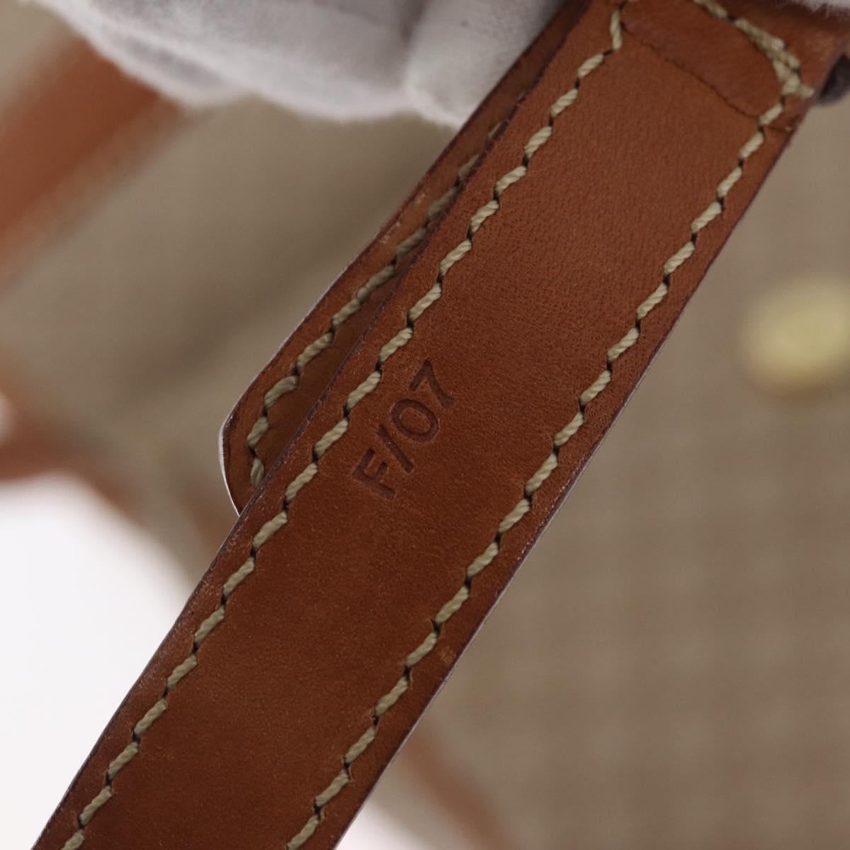 CELINE Macadam Monogram Canvas Shoulder Bag Beige Gold