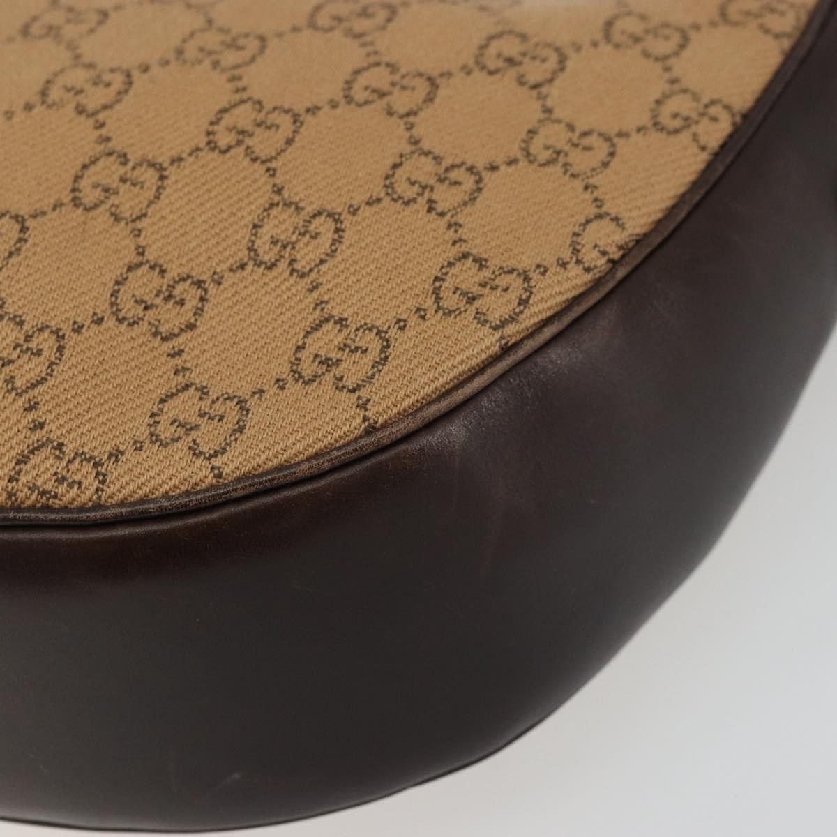 GUCCI GG Canvas Shoulder Bag Brown