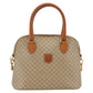 CELINE Two Way Macadam Canvas HandBag Beige Gold