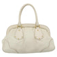 PRADA Hand Bag Vitello Daino Leather White Gold