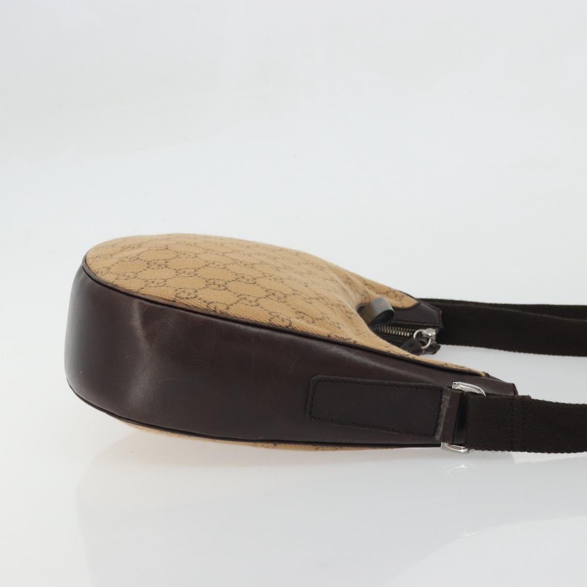 GUCCI GG Canvas Shoulder Bag Brown