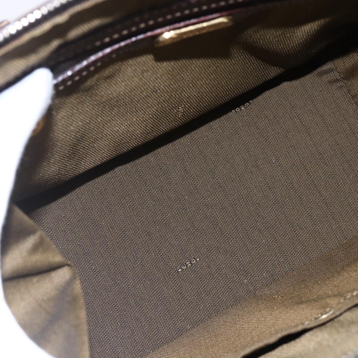 FENDI Zucca Canvas Hand Bag Black Brown Auth