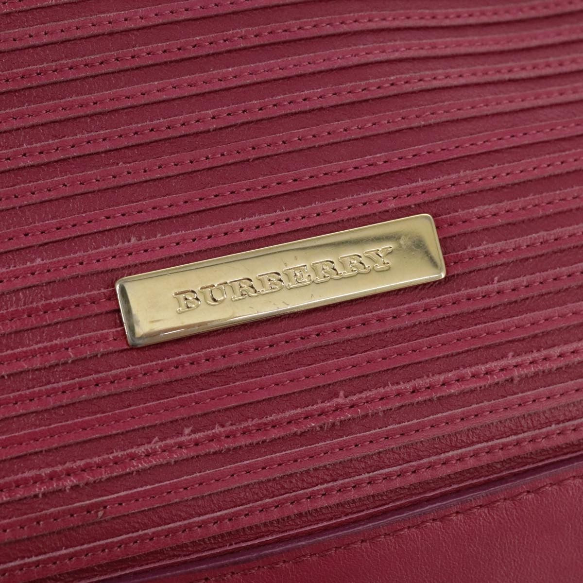 BURBERRY Blue Label Leather Hand Bag Pink Gold
