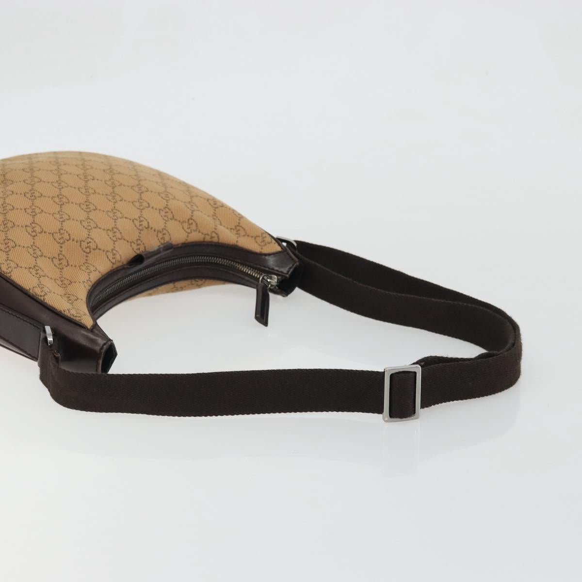 GUCCI GG Canvas Shoulder Bag Brown
