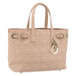 Christian Dior Cannage Panarea Hand Bag Coated Canvas Pink
