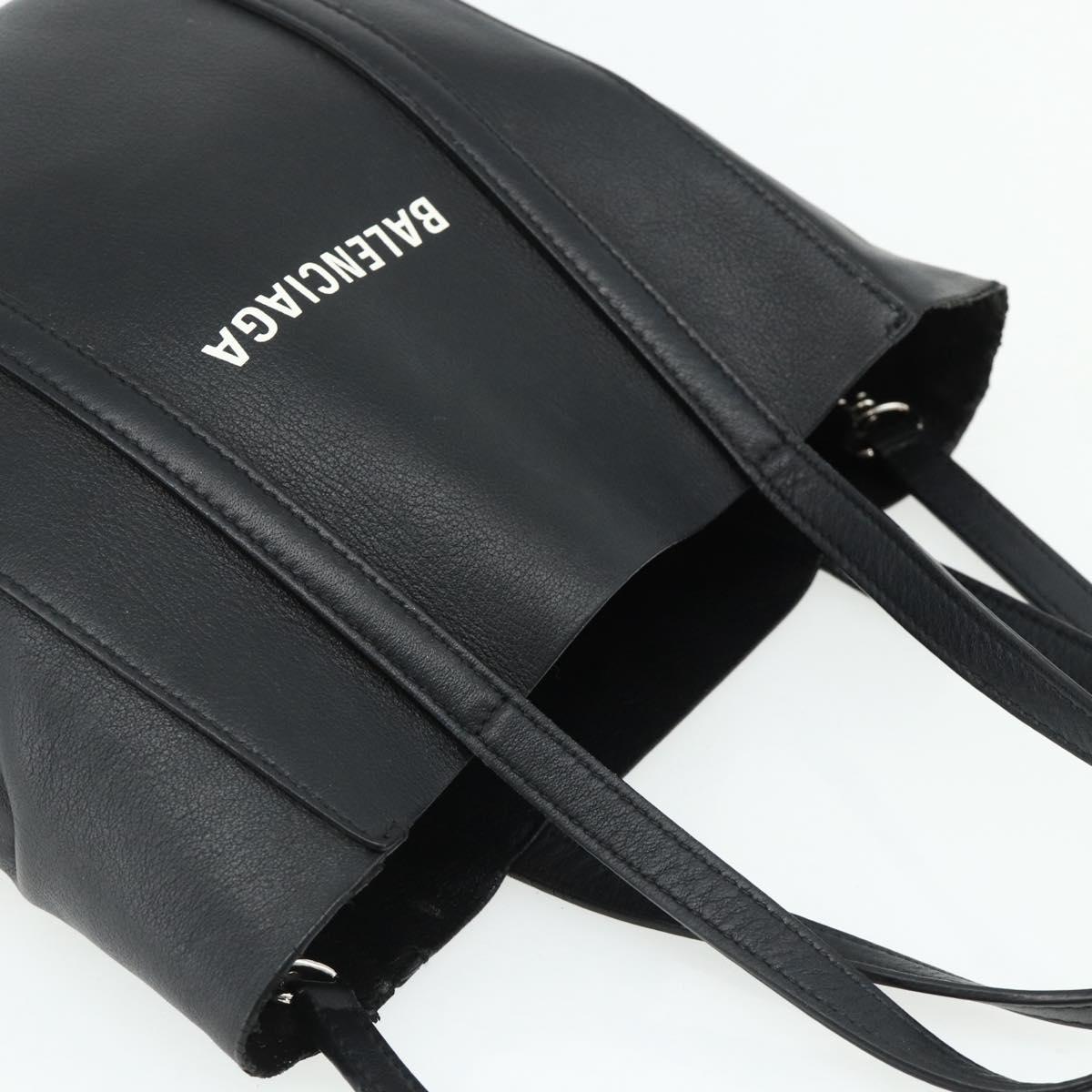 BALENCIAGA Two Way Mini Tote Bag Black Silver