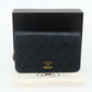 CHANEL Push Lock Chain Shoulder Bag Lambskin Navy Gold CC