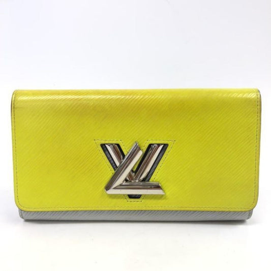 LOUIS VUITTON Long Wallet Purse leather Yellow type Epi Portefeuille twist