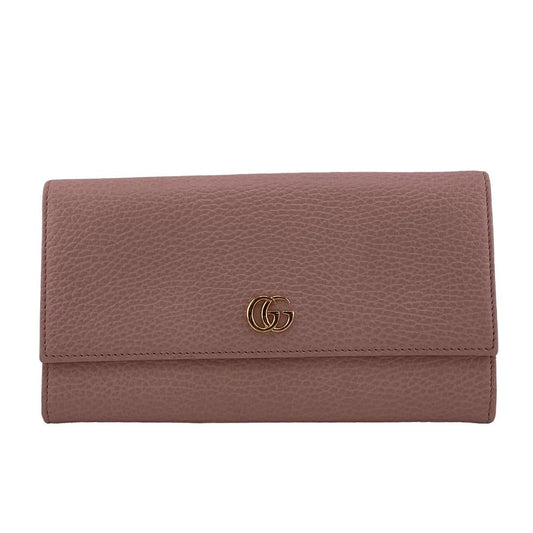 GUCCI Long Wallet Purse leather Pink type Petit Marmont leather