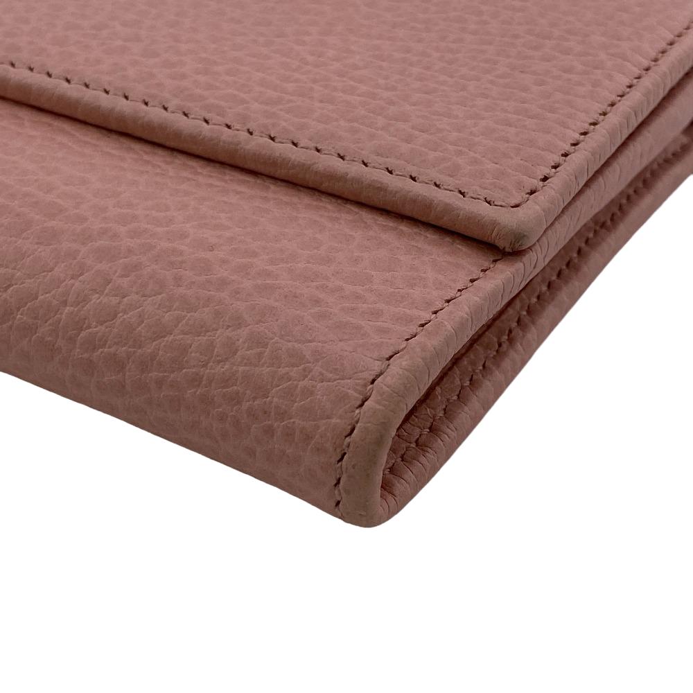 GUCCI Long Wallet Purse leather Pink type Petit Marmont leather