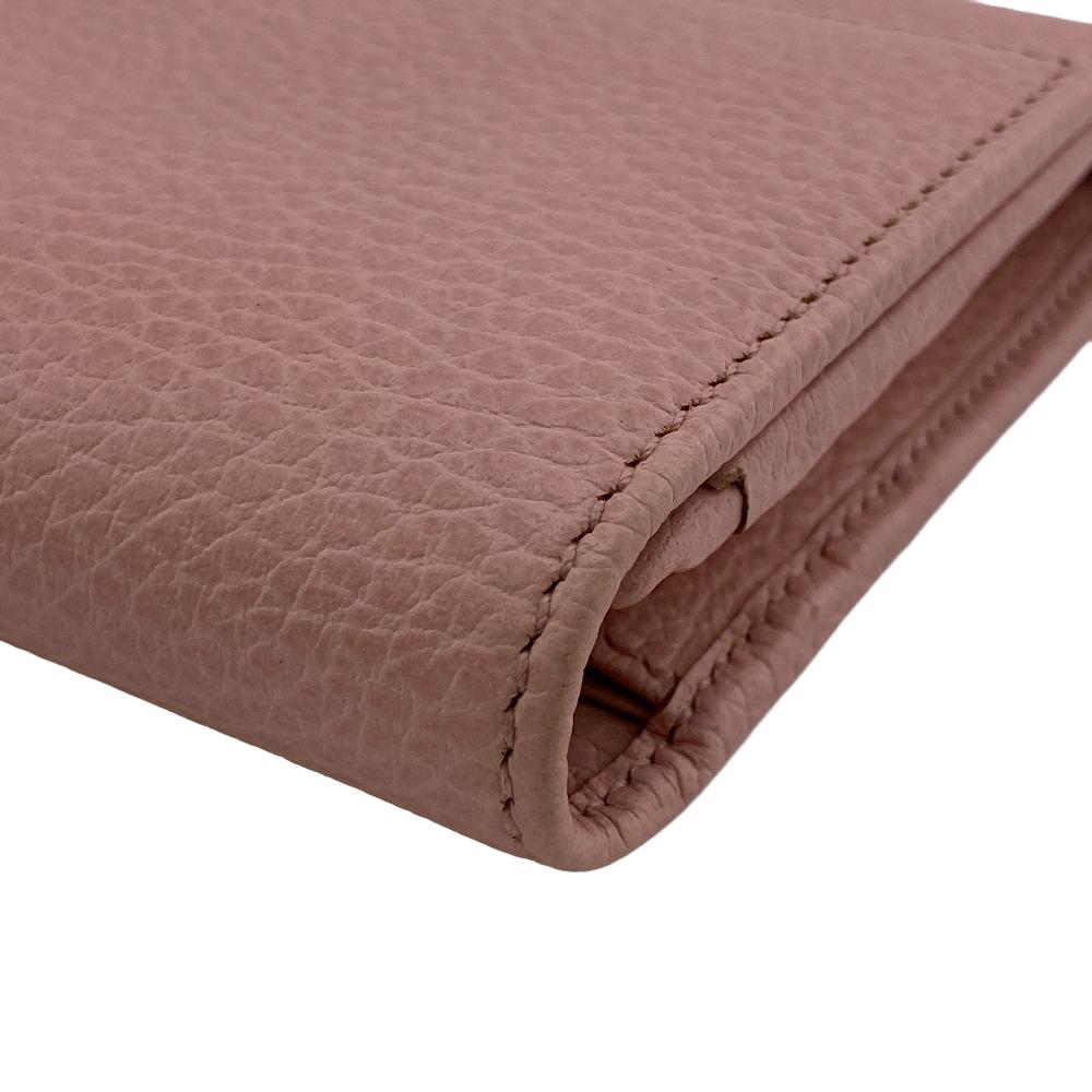 GUCCI Long Wallet Purse leather Pink type Petit Marmont leather