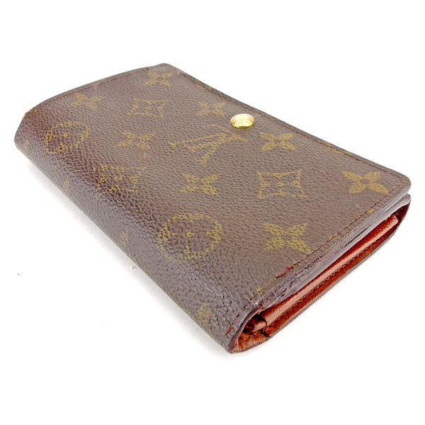 LOUIS VUITTON Long Wallet Purse M61730 Brown beige gold Portonebi Tresol