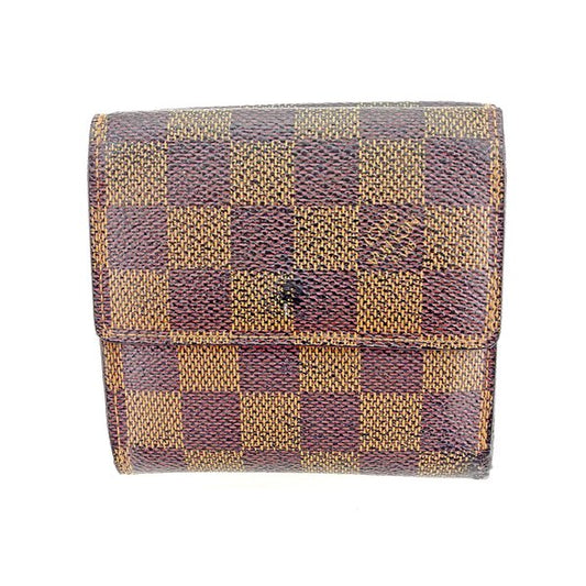 LOUIS VUITTON Bifold Wallet N61654 Brown beige gold Portefeuille Elise