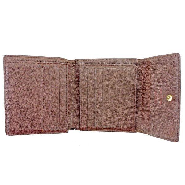 LOUIS VUITTON Bifold Wallet N61654 Brown beige gold Portefeuille Elise