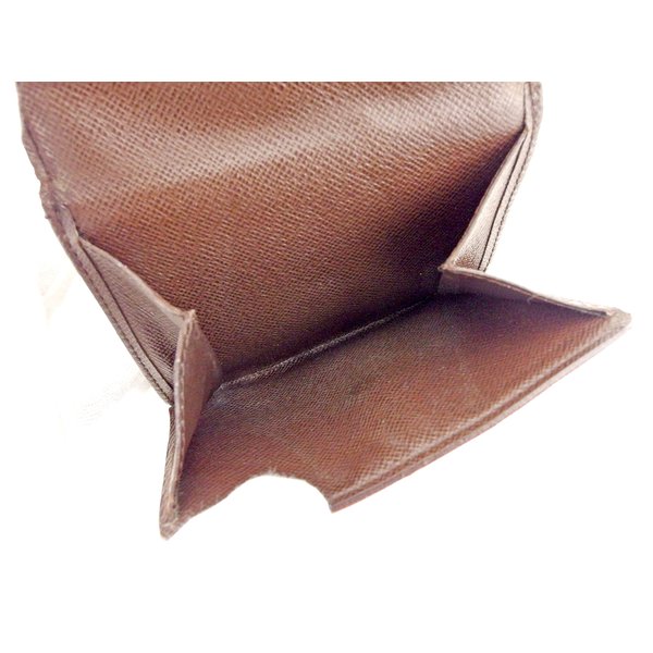 LOUIS VUITTON Bifold Wallet N61654 Brown beige gold Portefeuille Elise