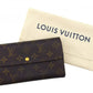 LOUIS VUITTON Long Wallet Purse Dark brown x beige Pochette Porte Monnaie Credit