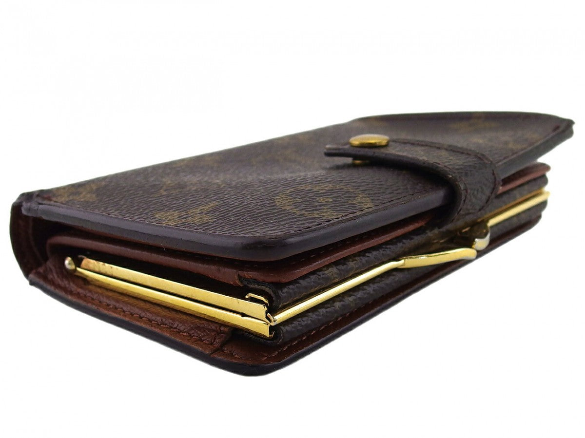 LOUIS VUITTON Bifold Wallet Dark brown x beige Portefeuille Vienova