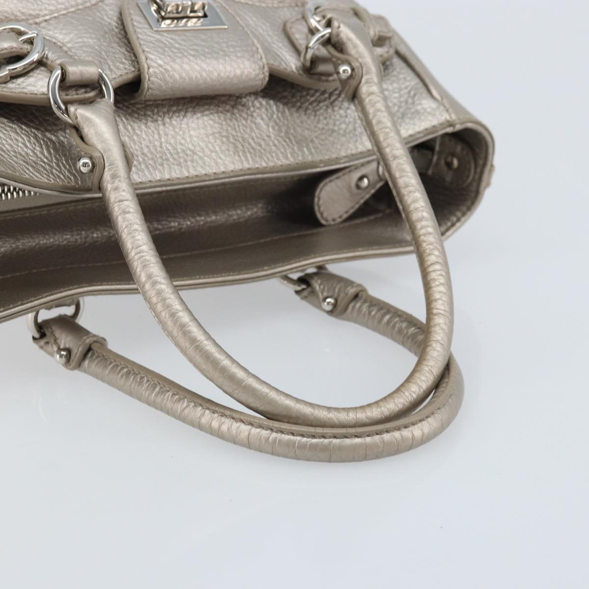 Salvatore Ferragamo Hand Bag Leather Silver