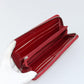 CHANEL Matelasse Long Wallet Caviar Skin Red Silver CC