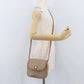 CELINE Macadam Monogram Canvas Shoulder Bag Beige Gold