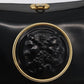 FENDI Hand Bag Leather Black Gold
