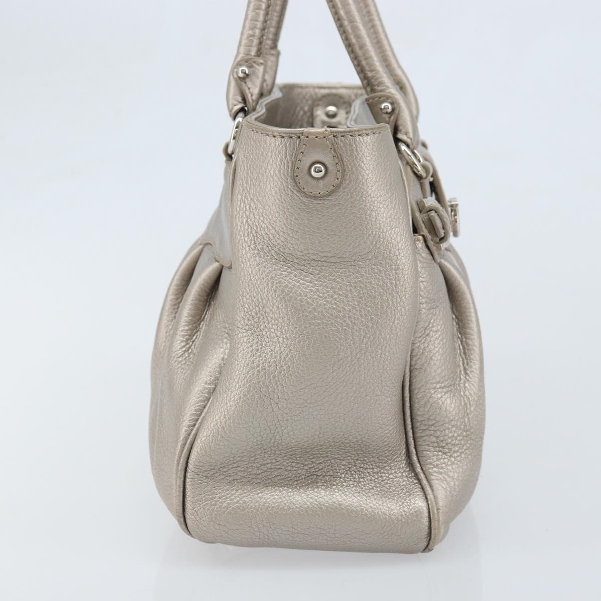 Salvatore Ferragamo Hand Bag Leather Silver