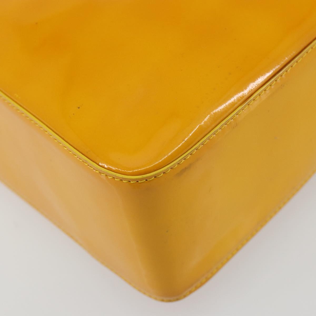 CHANEL Tote Bag Patent Leather Orange CC