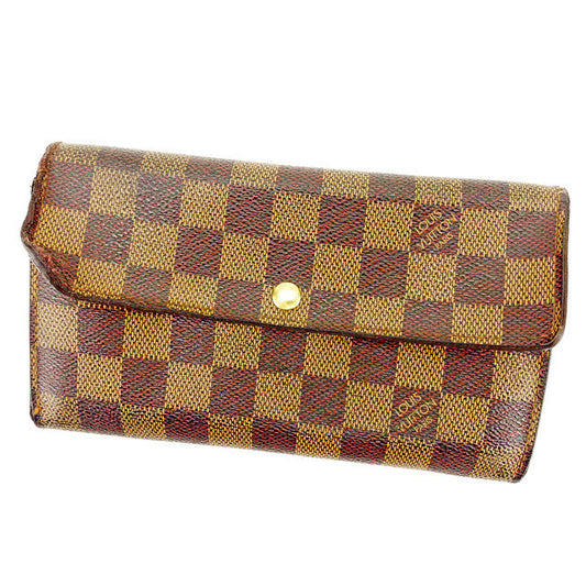 LOUIS VUITTON Long Wallet Purse N61725 Ebene Pochette Porto MonÃ©credi