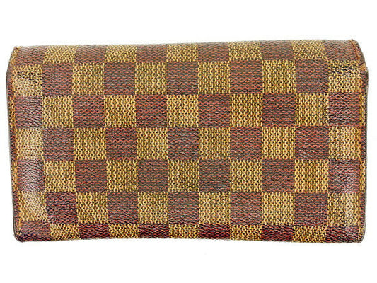 LOUIS VUITTON Long Wallet Purse N61725 Ebene Pochette Porto MonÃ©credi
