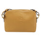FENDI Shoulder Bag Leather Beige Gold