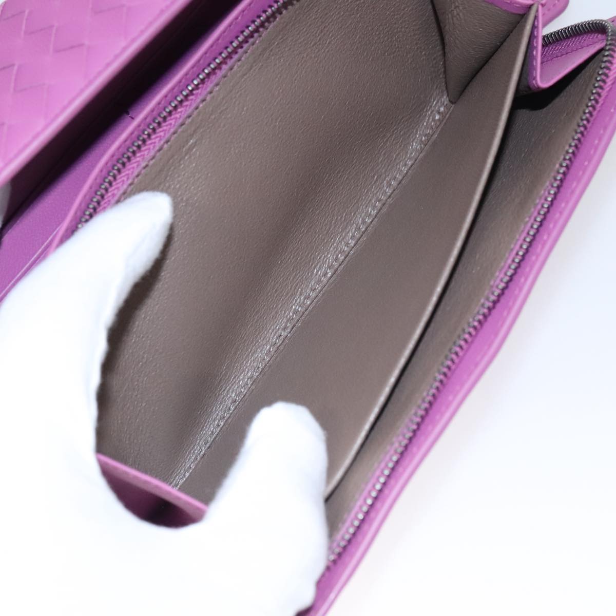BOTTEGA VENETA Intecciato Long Wallet Leather Purple