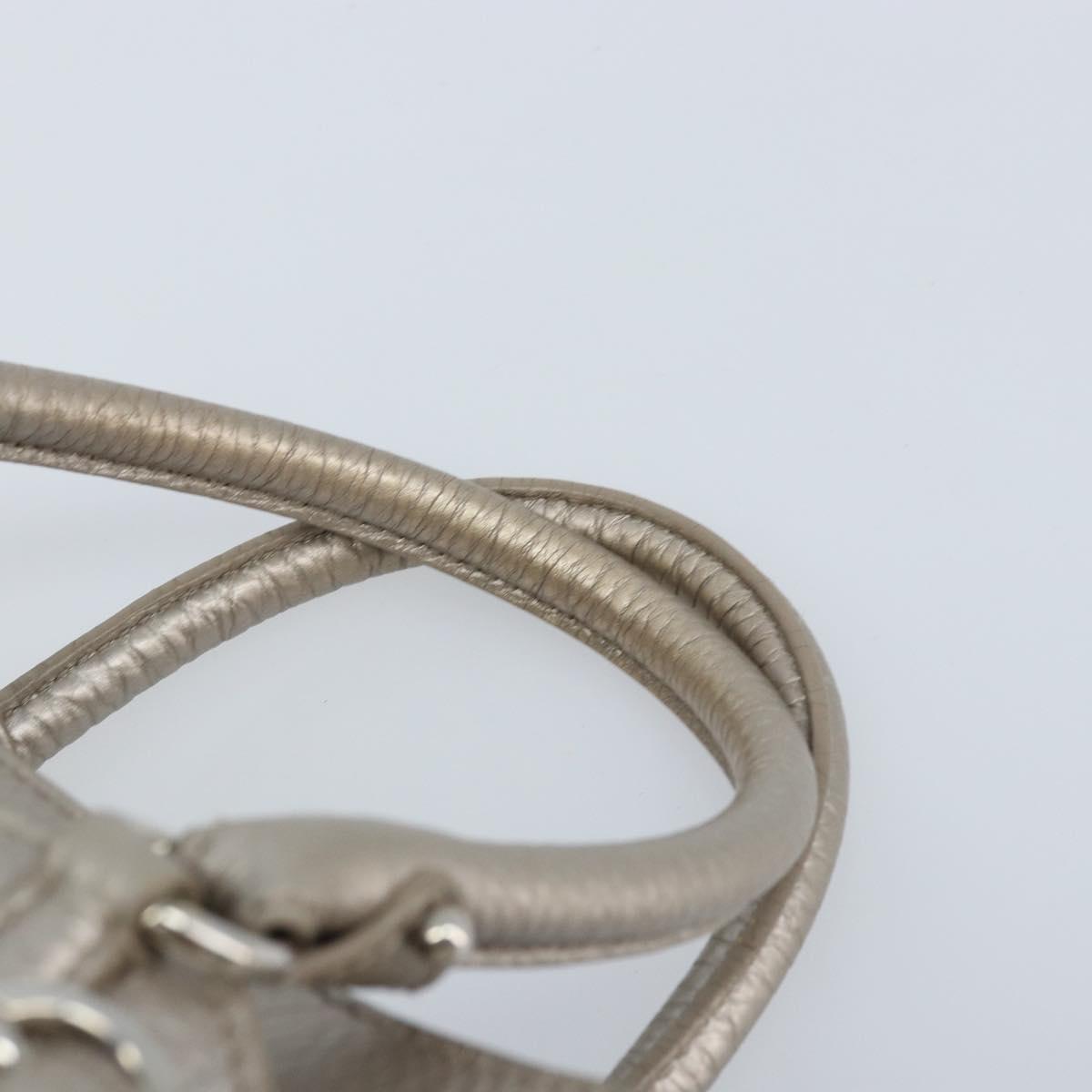 Salvatore Ferragamo Hand Bag Leather Silver
