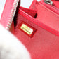 CHANEL Matelasse Long Wallet Caviar Skin Red Silver CC