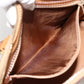 CELINE Two Way Macadam Canvas HandBag Beige Gold