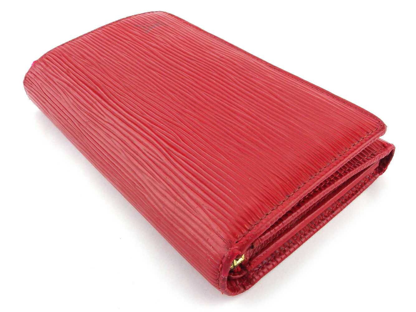 LOUIS VUITTON Long Wallet Purse Red Portonebi Tresol