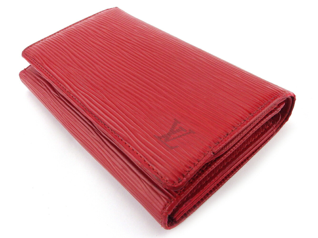 LOUIS VUITTON Long Wallet Purse Red Portonebi Tresol