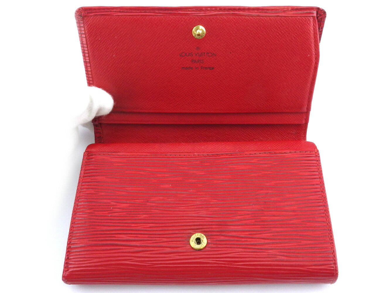 LOUIS VUITTON Long Wallet Purse Red Portonebi Tresol