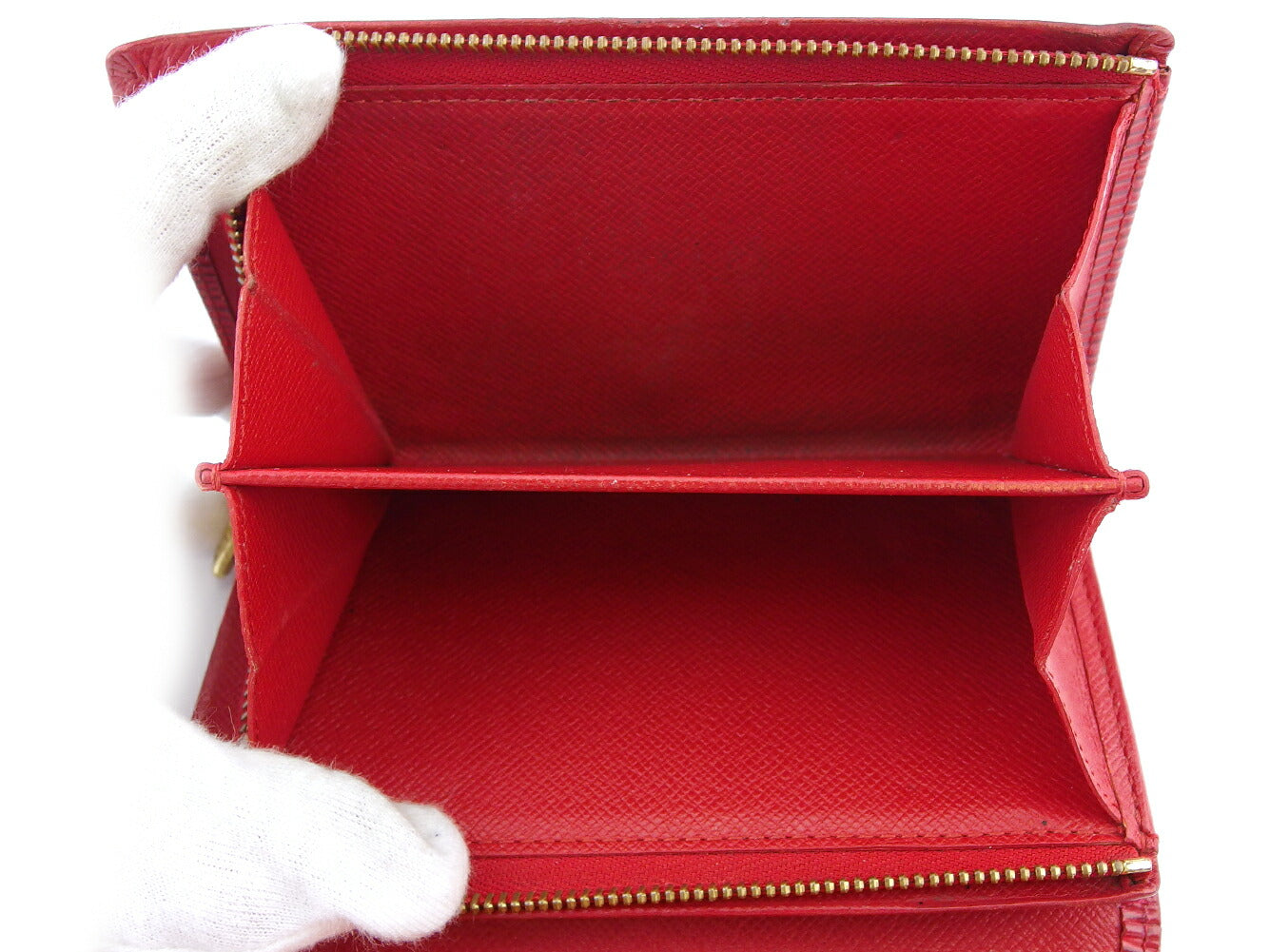 LOUIS VUITTON Long Wallet Purse Red Portonebi Tresol