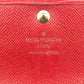 LOUIS VUITTON Long Wallet Purse Red Silver Portefeuille Sarah