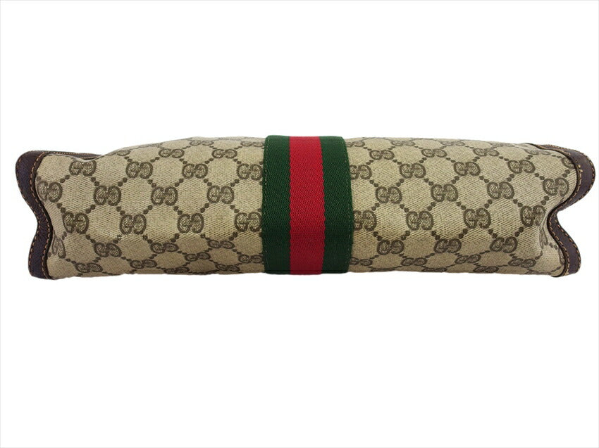 GUCCI Clutch bag Beige Brown Green type Sherry Line Old Gucci