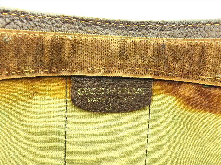 GUCCI Clutch bag Beige Brown Green type Sherry Line Old Gucci