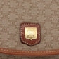 CELINE Macadam Monogram Canvas Shoulder Bag Beige Gold