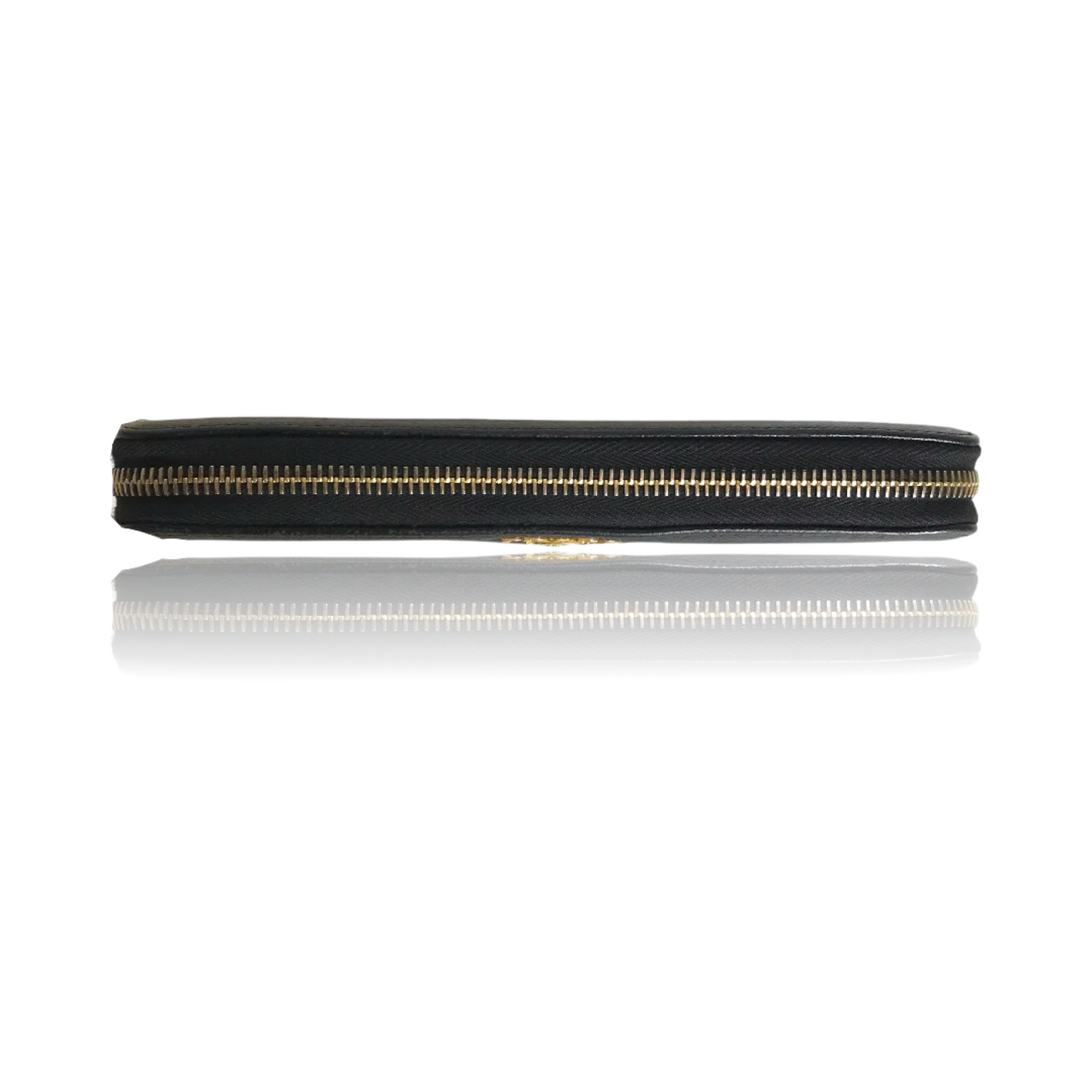 PRADA SAFFIANO ROUND ZIP LONG WALLET GOLD