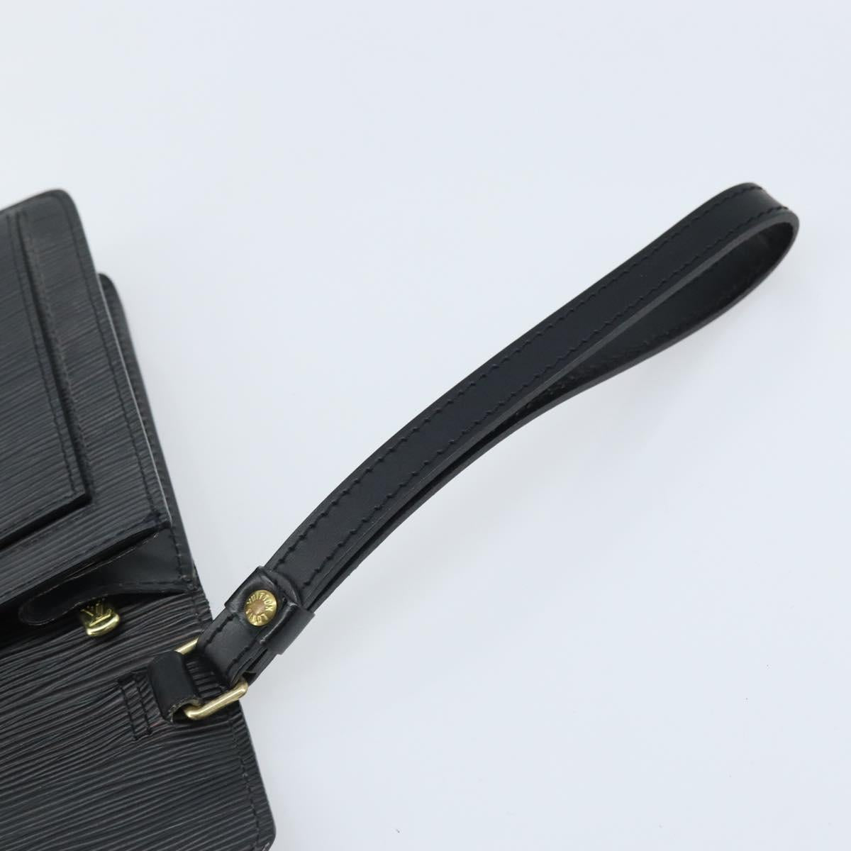 LOUIS VUITTON Dragonne Clutch Bag Epi Series Black Noir