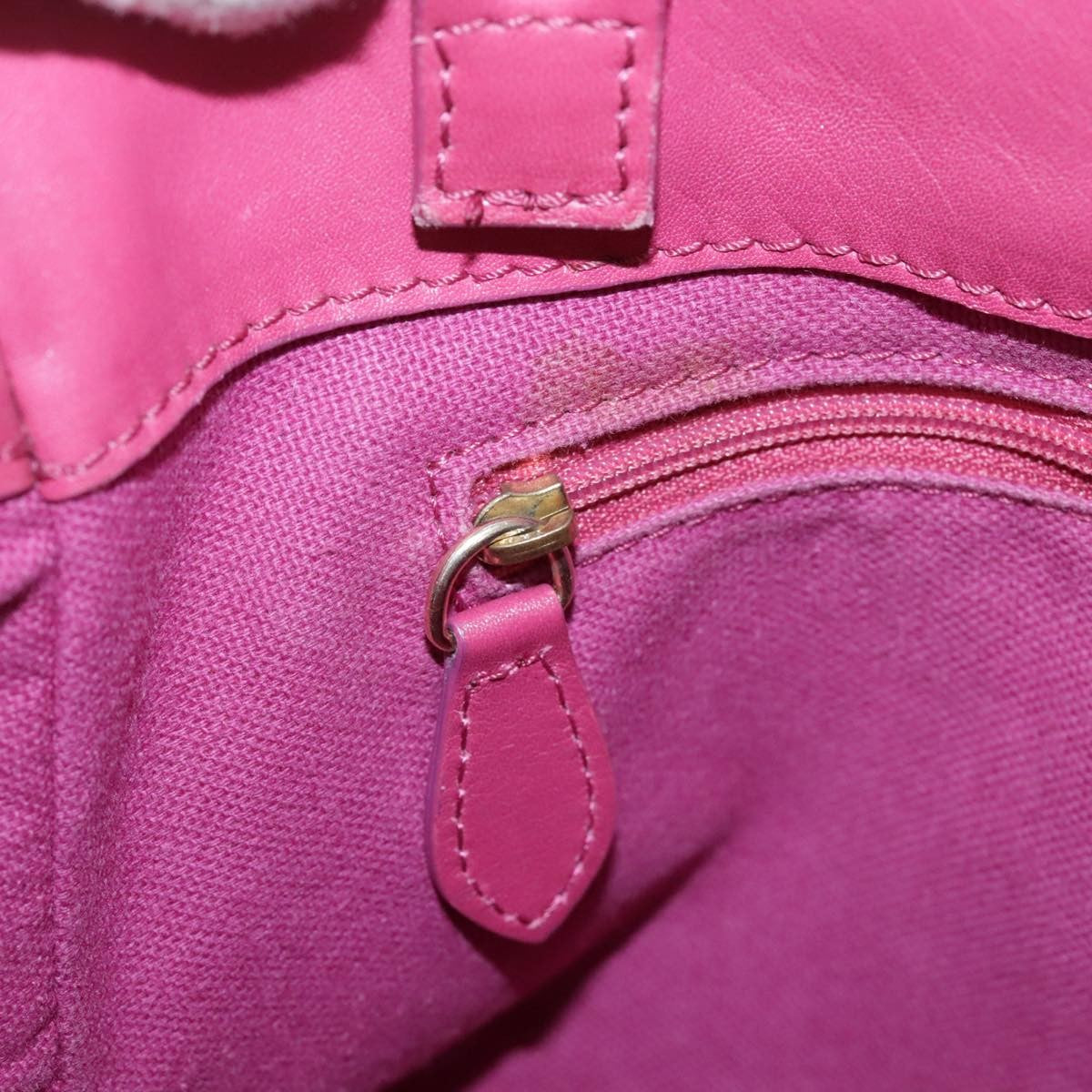 BURBERRY Blue Label Leather Hand Bag Pink Gold