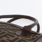 FENDI Zucca Canvas Hand Bag Black Brown Auth