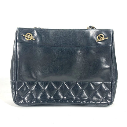 CHANEL Shoulder Bag lambskin black Quilted Matelasse Vintage WChain bag Women Used Authentic