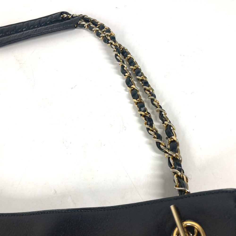 CHANEL Shoulder Bag lambskin black Quilted Matelasse Vintage WChain bag Women Used Authentic