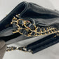 CHANEL Shoulder Bag lambskin black Quilted Matelasse Vintage WChain bag Women Used Authentic