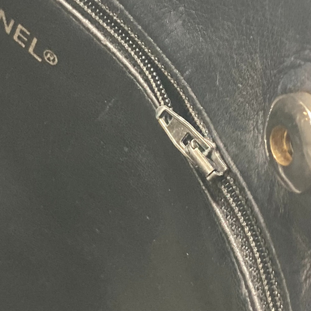 CHANEL Shoulder Bag lambskin black Quilted Matelasse Vintage WChain bag Women Used Authentic